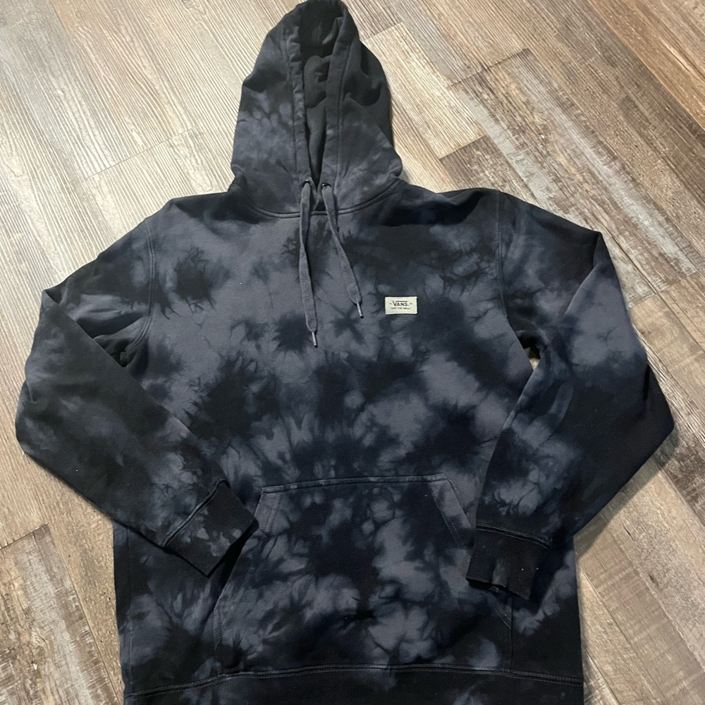 Vans Black and Gray Tie-Dye Sweatshirt